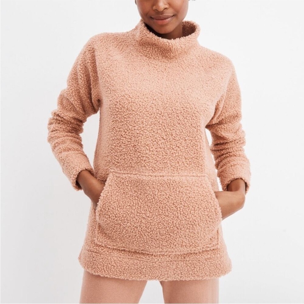 Haven Well Within Funnel Neck Pullover Teddy Sweater in Camel Sz S